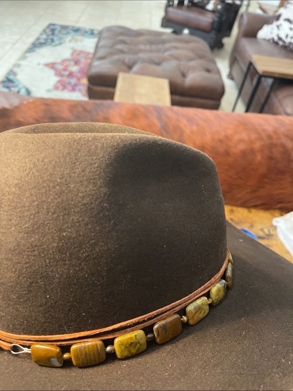 Handmade “jasper” Stone Earrings and Hatband Set - Picture 6 of 9